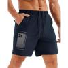 imageMAGCOMSEN Mens Hiking Shorts 7 Inch Quick Dry Lightweight Fishing Workout Athletic Water Resistant Shorts with Zipper PocketsNavy Blue