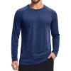 imageMAGCOMSEN Mens Long Sleeve Shirts UPF 50 Sun Protection Dry Fit Shirts Athletic Fishing Hiking Workout Rash GuardDark Blue