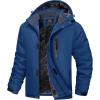 imageMAGCOMSEN Mens Winter Coats Ski Snow Water Resistant Jacket Warm Fleece Parka Raincoats with Hood for Hiking WorkDenim Blue