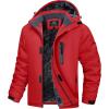 imageMAGCOMSEN Mens Winter Coats Ski Snow Water Resistant Jacket Warm Fleece Parka Raincoats with Hood for Hiking WorkRed