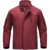 imageMAGCOMSEN Mens Winter Zip Up Polar Fleece Jacket Athletic Tactical Hiking Outdoor Jackets with 3 PocketsWine Red