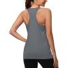 imageMAGCOMSEN Womens Athletic Racerback Tank Tops Quick Dry Racer Back Workout Tanks Moisture Wicking Upf50 Exercise ActiveDark Grey