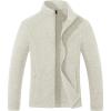 imageMAGCOMSEN Womens Fleece Jacket Zip Up Coat Lightweight Soft Warm Long Sleeve Jackets with Pockets for WinterAcream
