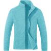 imageMAGCOMSEN Womens Fleece Jacket Zip Up Coat Lightweight Soft Warm Long Sleeve Jackets with Pockets for WinterBaqua Blue