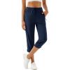 imageMAGCOMSEN Womens Hiking Capris Pants UPF 50 Lightweight Quick Dry Workout Travel Summer Casual Pants Zipper PocketsNavy Blue
