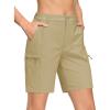 imageMAGCOMSEN Womens Hiking Shorts Quick Dry Lightweight Golf Shorts with 4 Pockets Summer Casual Athletic Running ShortsKhaki