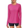 imageMAGCOMSEN Womens Long Sleeve Shirts UPF 80 Quick Dry Athletic Workout Tee Shirts with Thumb Holes Rash Guard Swim TopsRosered