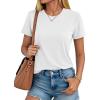 imageMAGCOMSEN Womens Short Sleeve T Shirts Cotton Summer UPF 50 Crew Neck Casual Tops Trendy Solid Color Basic TeesWhite