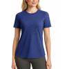 imageMAGCOMSEN Womens Short Sleeve T Shirts UPF 50 Sun Protection Quick Dry Athletic Running Workout Tee TopsDark Blue