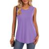 imageMAGCOMSEN Womens Tank Tops Loose Fit Sleeveless Top Casual Scoop Neck Tunic Shirts Summer UPF 50 Basic TshirtLight Purple