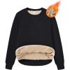 imageMAGCOMSEN Womens Winter Sweatshirts Sherpa Lined Crewneck Fleece Pullover Warm Casual Heavyweight Long Sleeve TopsBlack