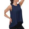imageMAGCOMSEN Womens Workout Tank Tops Loose Fit Gym Yoga Sleeveless Shirts Athletic Running Tops FlowyNavyblue