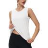 imageMAGCOMSEN Workout Tank Tops for Women Loose Fit Sleeveless Tops Quick Dry Lightweight Athletic Gym Yoga Exercise ShirtsWhite