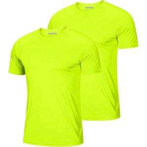imageMAGCOMSEN 2 Pack Mens Short Sleeve Dry Fit Athletic Shirts UPF 50 Running Gym Workout Tops Moisture Wicking Cooling ShirtsFlgreenFlgreen
