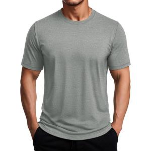 imageMAGCOMSEN Mens Dry Fit Workout Shirts Short Sleeve Tee Shirts Moisture Wicking Athletic Running Performence TshirtsGrey