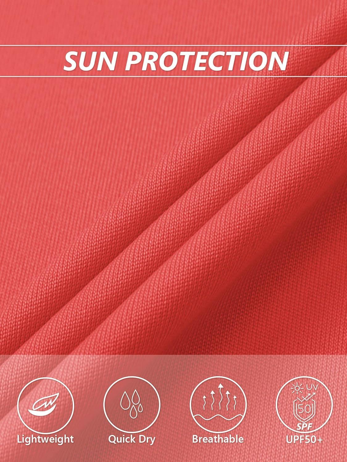 imageMAGCOMSEN 2 Pack Womens T Shirts VNeck Short Sleeve UPF 50 Sun Protection Workout Quick Dry Shirts Tee TopsBlackTomato Red