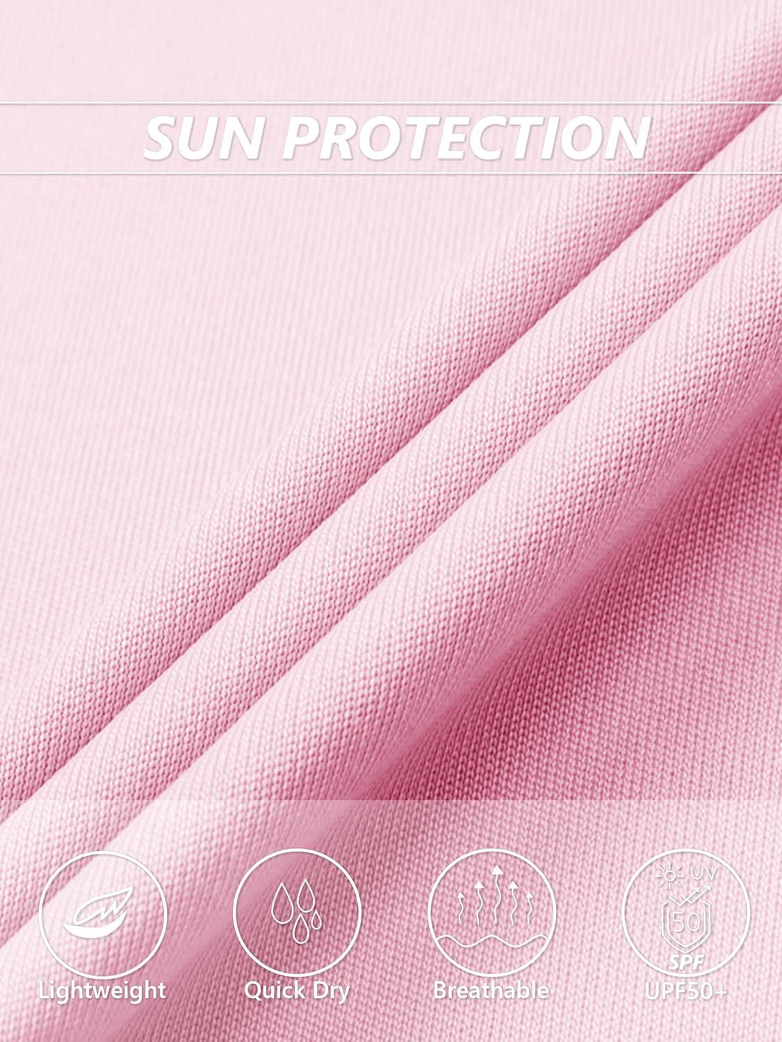 imageMAGCOMSEN 2 Pack Womens T Shirts VNeck Short Sleeve UPF 50 Sun Protection Workout Quick Dry Shirts Tee TopsWhiteLight Pink