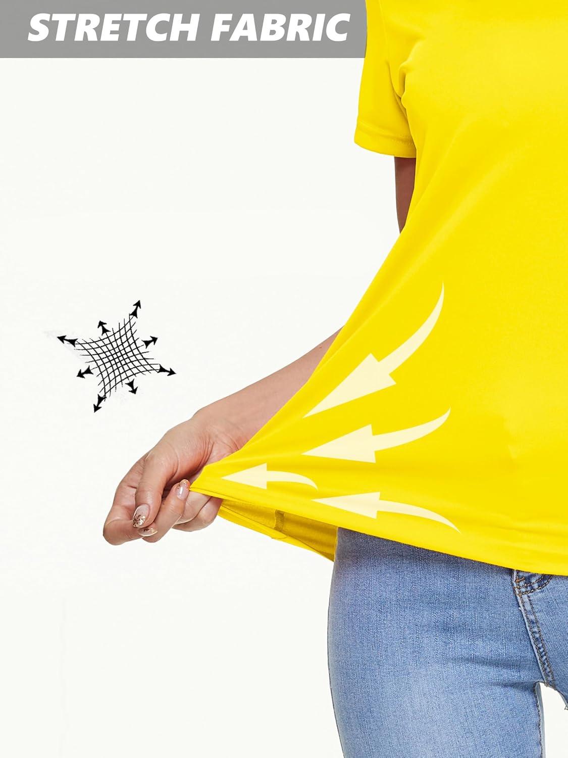 imageMAGCOMSEN 2 Pack Womens T Shirts VNeck Short Sleeve UPF 50 Sun Protection Workout Quick Dry Shirts Tee TopsWhiteYellow