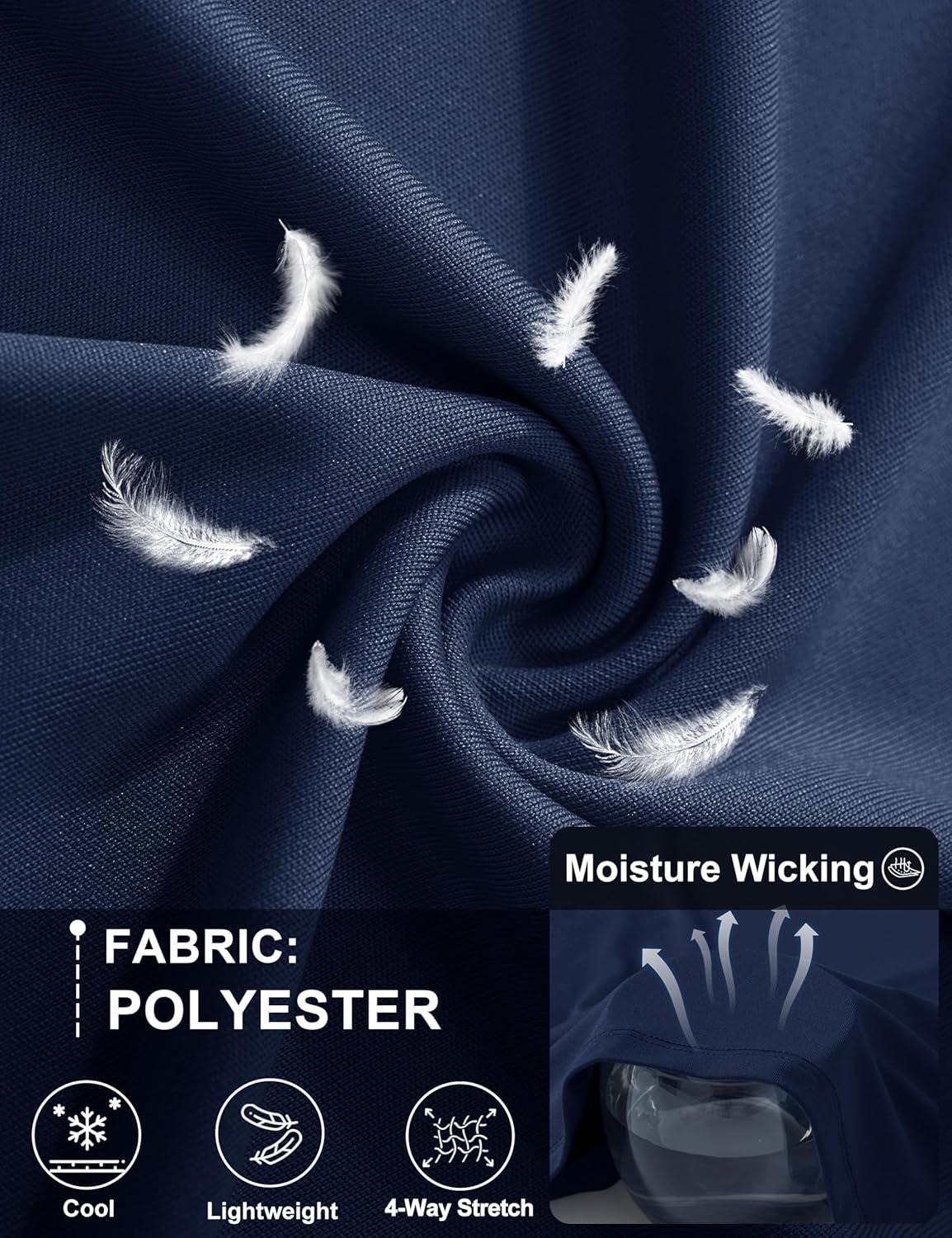 imageMAGCOMSEN 3 Pack Mens Short Sleeve Quick Dry Shirts Moisture Wicking UPF 50 Athletic Running Gym Workout Swim TShirtsBlackLight GreyNavy