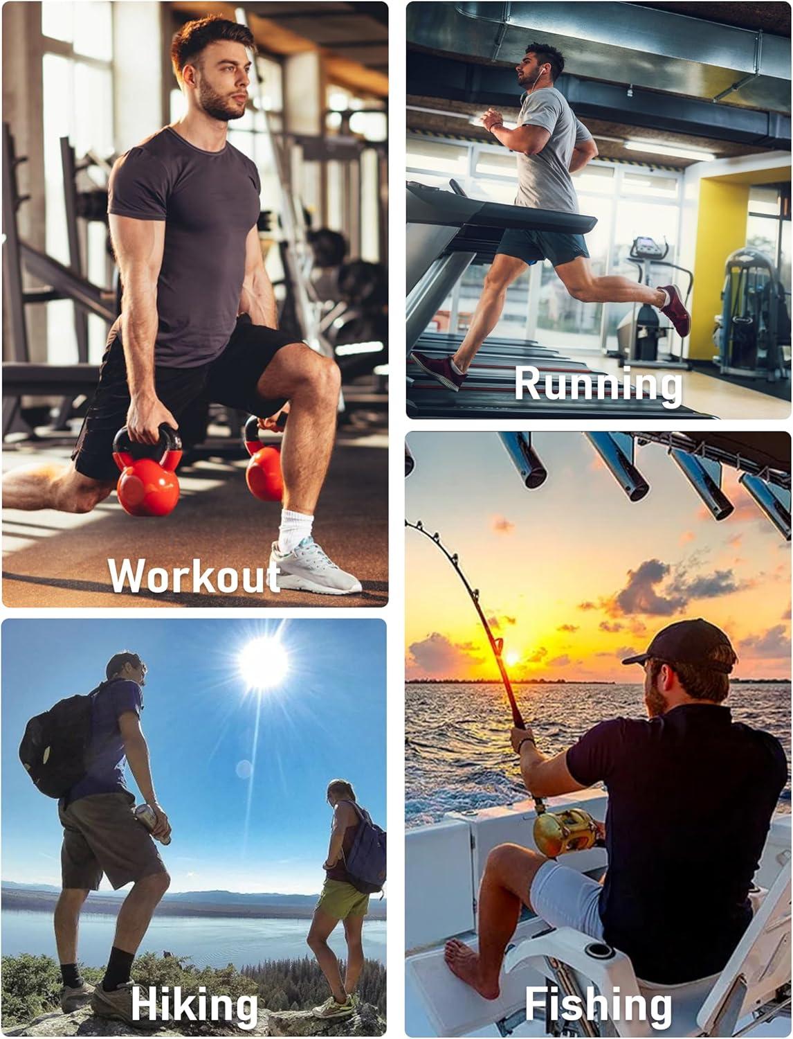 imageMAGCOMSEN 3 Pack Mens Short Sleeve Quick Dry Shirts Moisture Wicking UPF 50 Athletic Running Gym Workout Swim TShirtsFlgreenNavyWhite