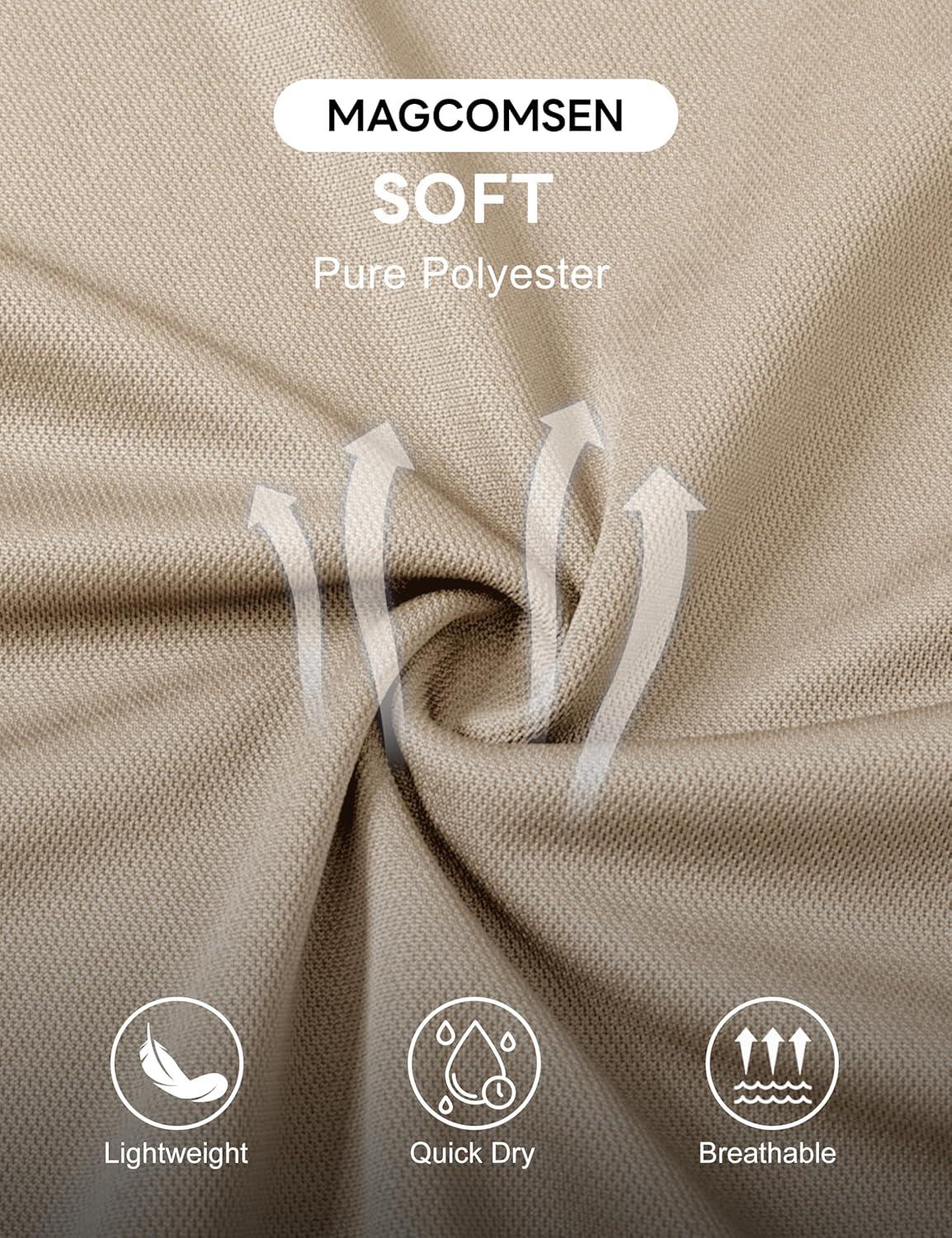 imageMAGCOMSEN 5 Pack Mens Polo Shirts Short Sleeve Dry Fit Moisture Wicking Golf Polos Performance Casual Collared ShirtsBlackNavyBright BlueLight GreyArmy Green