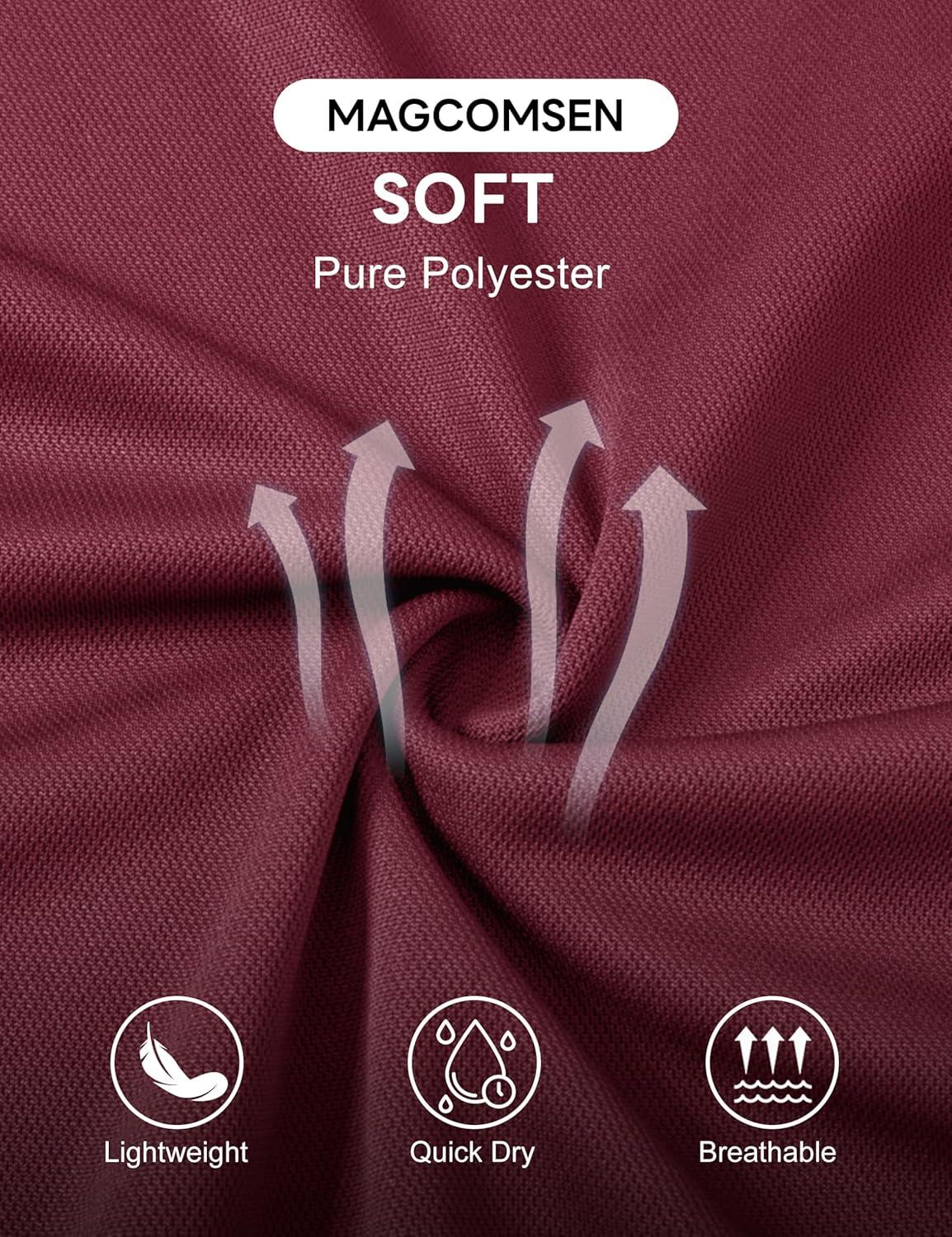 imageMAGCOMSEN 5 Pack Mens Polo Shirts Short Sleeve Dry Fit Moisture Wicking Golf Polos Performance Casual Collared ShirtsBlackNavyWhiteBright BlueDark Grey