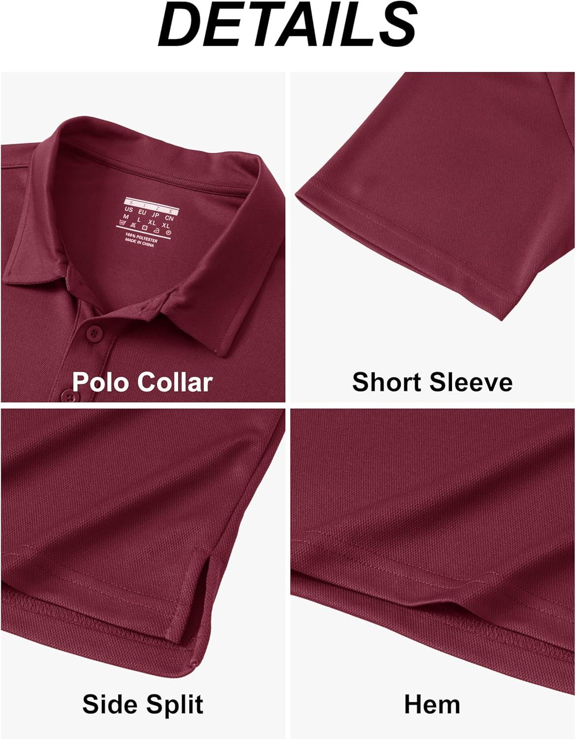 imageMAGCOMSEN 5 Pack Mens Polo Shirts Short Sleeve Dry Fit Moisture Wicking Golf Polos Performance Casual Collared ShirtsBlackNavyWhiteBright BlueDark Grey