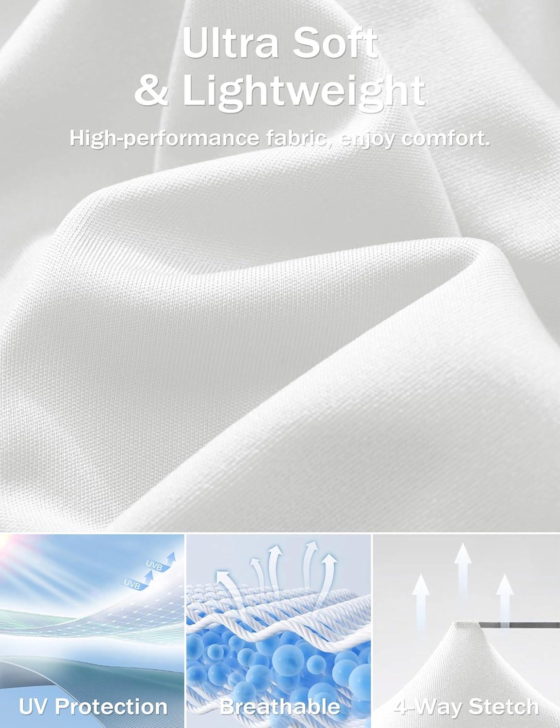 imageMAGCOMSEN 5 Pack Mens Short Sleeve UPF 50 Shirts Dry Fit Athletic Rash Guard Workout Running Swim Gym Performance TshirtsBlackDark GreyWhiteFluorescent GreenSky Blue