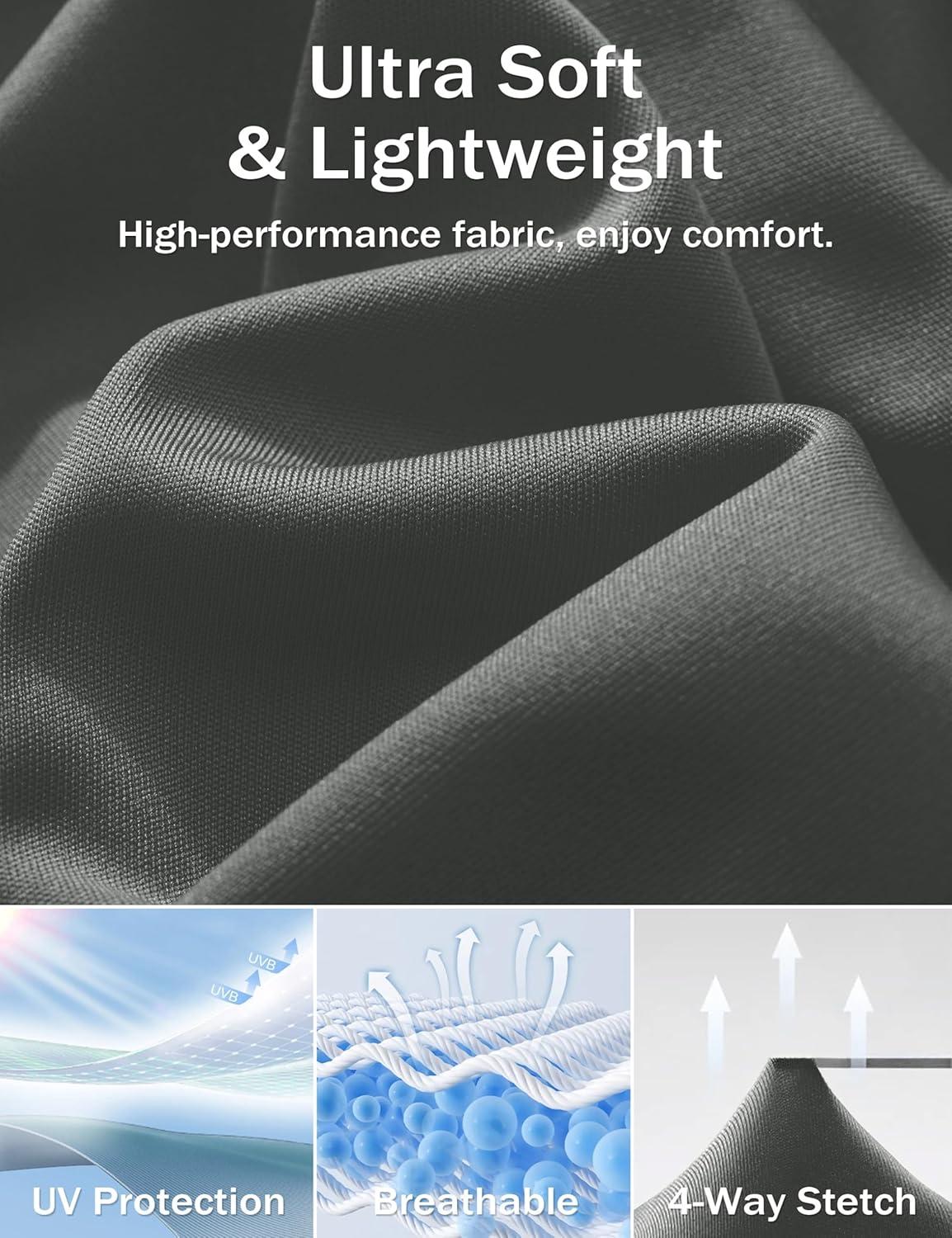 imageMAGCOMSEN 5 Pack Mens Short Sleeve UPF 50 Shirts Dry Fit Athletic Rash Guard Workout Running Swim Gym Performance TshirtsBlackDark GreyWhiteNavyLight Grey