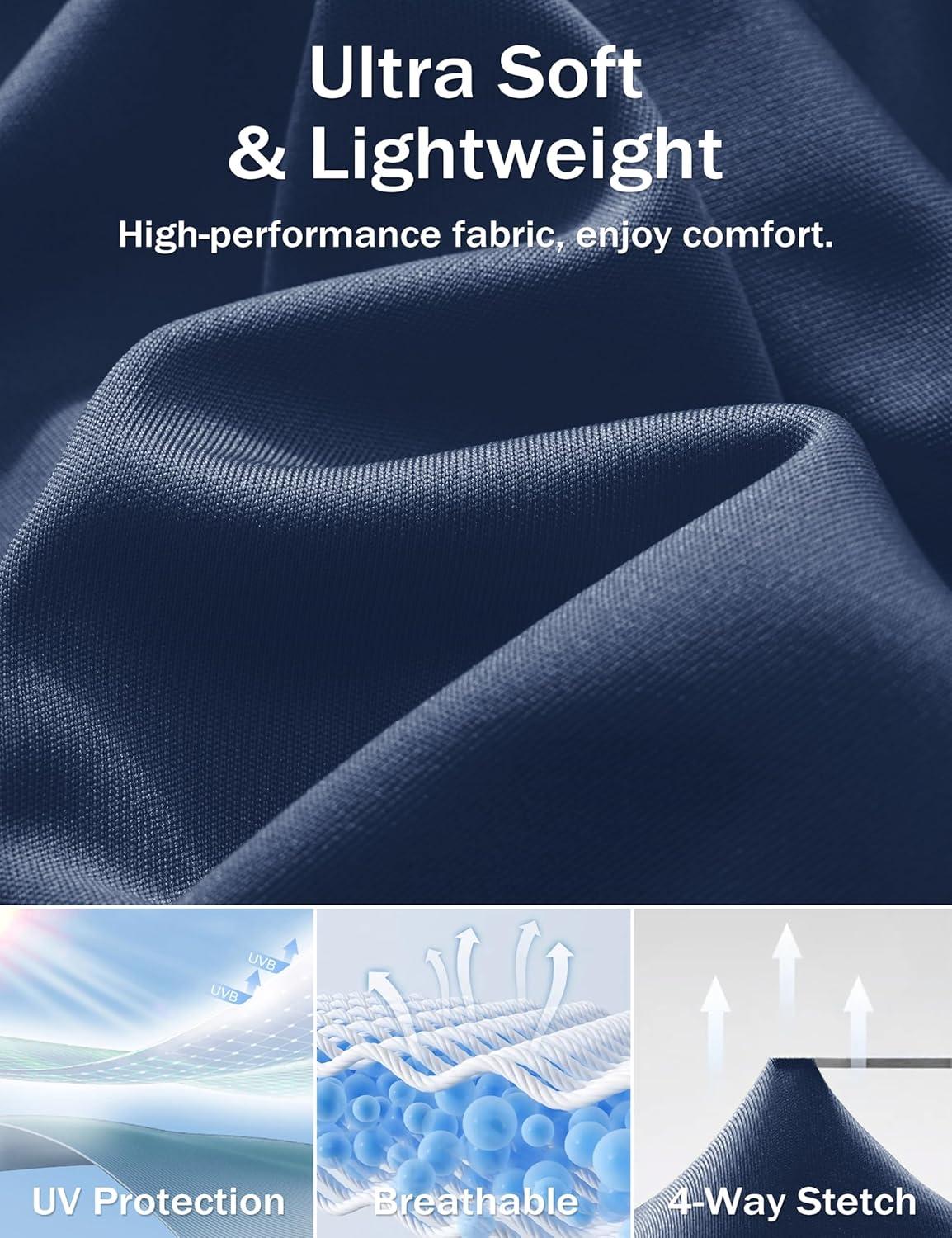 imageMAGCOMSEN 5 Pack Mens Short Sleeve UPF 50 Shirts Dry Fit Athletic Rash Guard Workout Running Swim Gym Performance TshirtsBlackNavyWhiteFluorescent GreenOrange