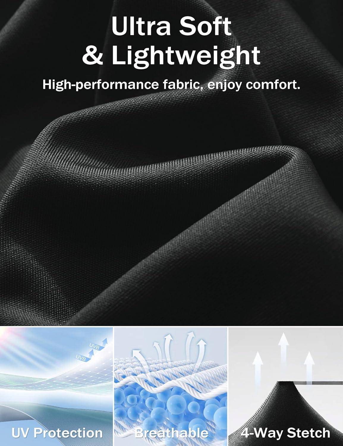 imageMAGCOMSEN 5 Pack Mens Short Sleeve UPF 50 Shirts Dry Fit Athletic Rash Guard Workout Running Swim Gym Performance TshirtsBlackNavyWhiteFluorescent GreenSky Blue