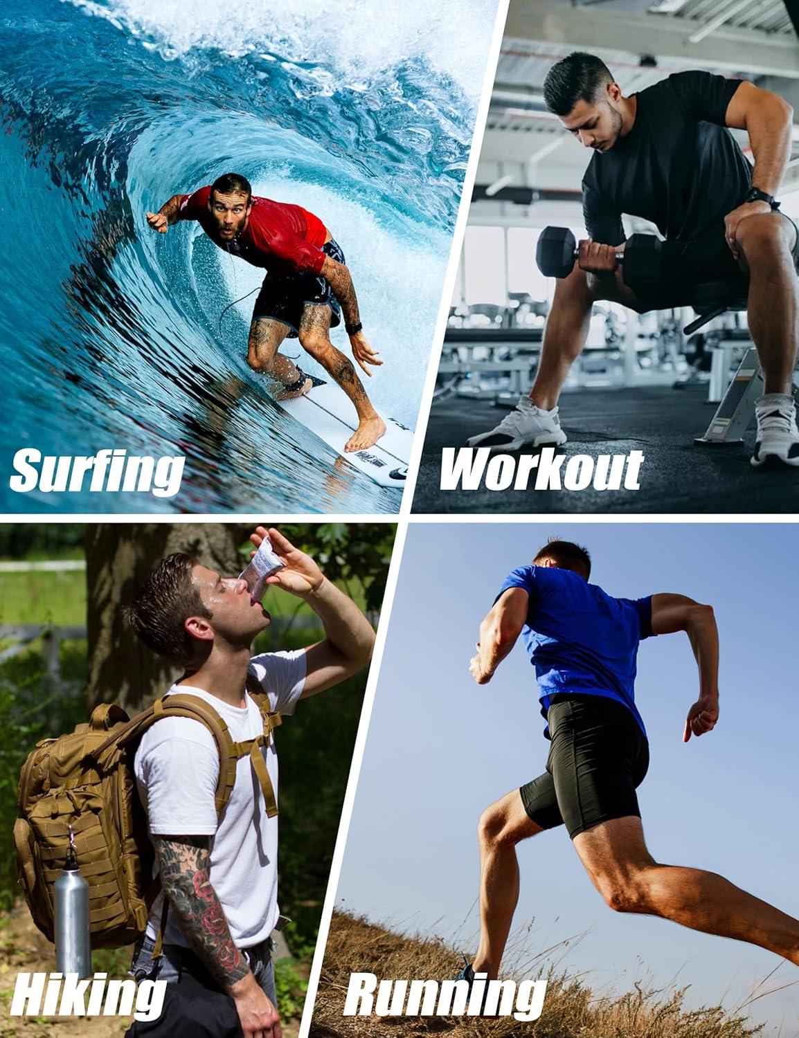 imageMAGCOMSEN 5 Pack Mens Short Sleeve UPF 50 Shirts Dry Fit Athletic Rash Guard Workout Running Swim Gym Performance TshirtsWhiteFluorescent GreenOrangeSky BlueBlack