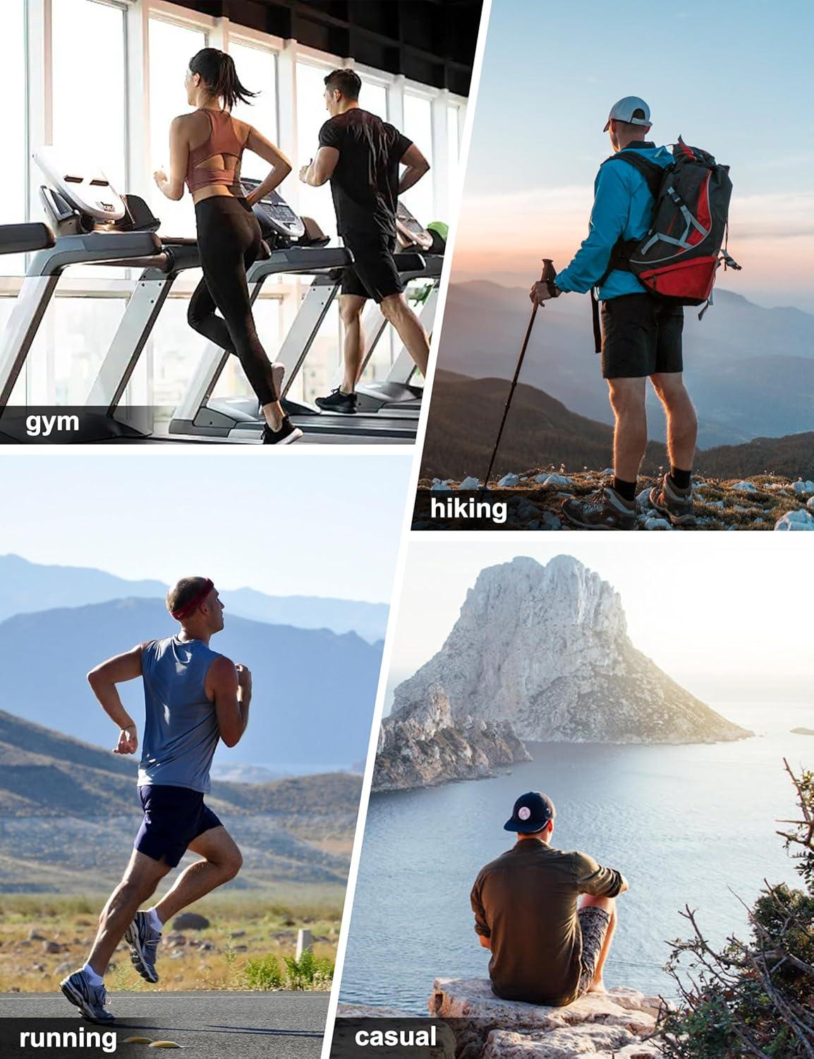 imageMAGCOMSEN Mens Capri Shorts Quick Dry Below Knee 34 Capri Pants with Zipper Pockets for Workout Running Training SummerNavy