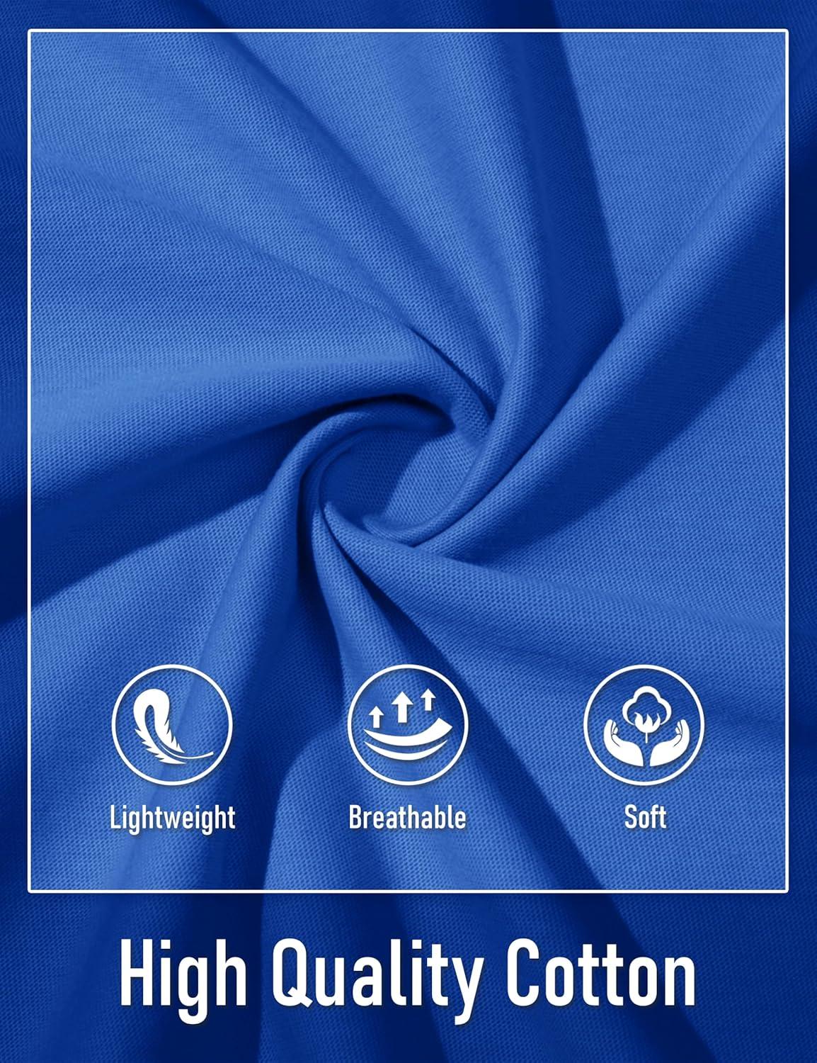 imageMAGCOMSEN Mens Henley Short Sleeve Shirt Cotton Lightweight Tee Shirts Casual Summer Basic Tees with PocketBright Blue