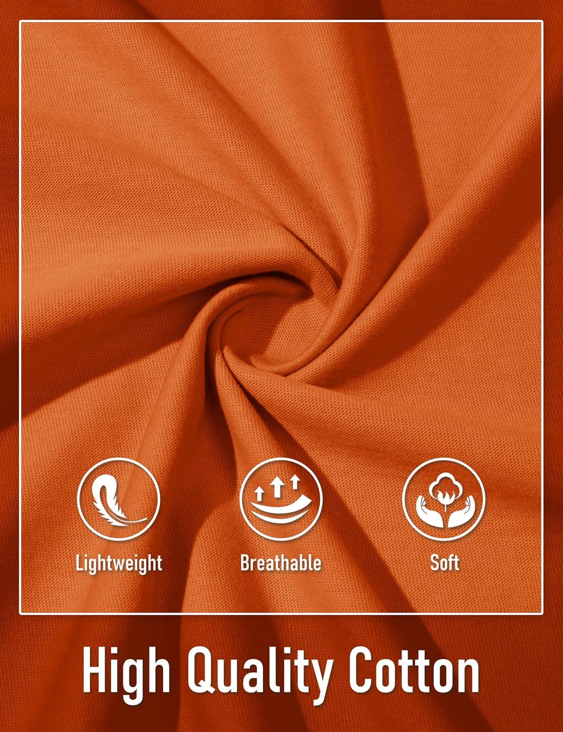 imageMAGCOMSEN Mens Henley Short Sleeve Shirt Cotton Lightweight Tee Shirts Casual Summer Basic Tees with PocketDark Orange