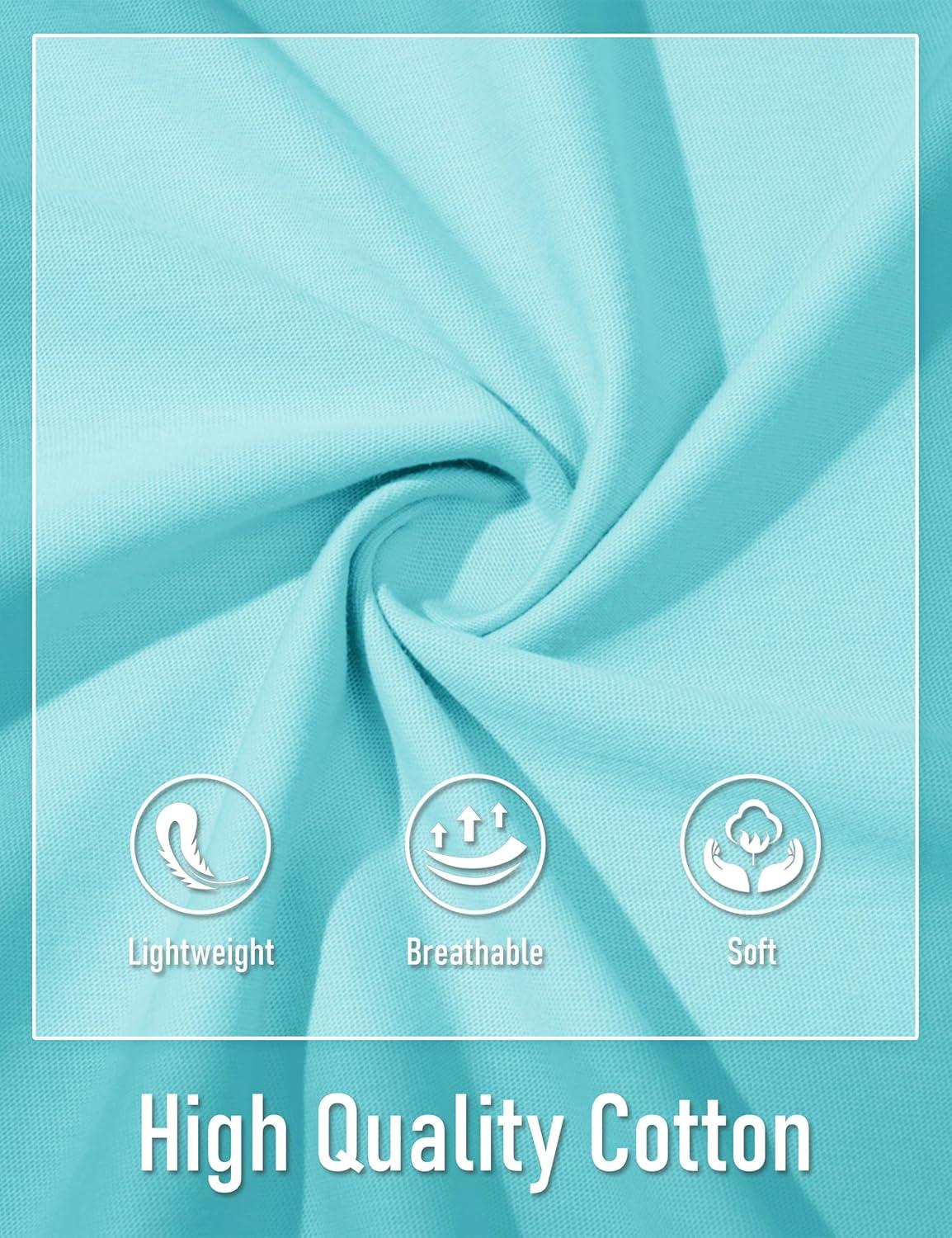 imageMAGCOMSEN Mens Henley Short Sleeve Shirt Cotton Lightweight Tee Shirts Casual Summer Basic Tees with PocketLakeblue