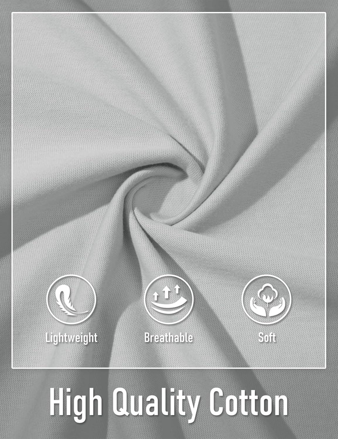 imageMAGCOMSEN Mens Henley Short Sleeve Shirt Cotton Lightweight Tee Shirts Casual Summer Basic Tees with PocketLight Grey