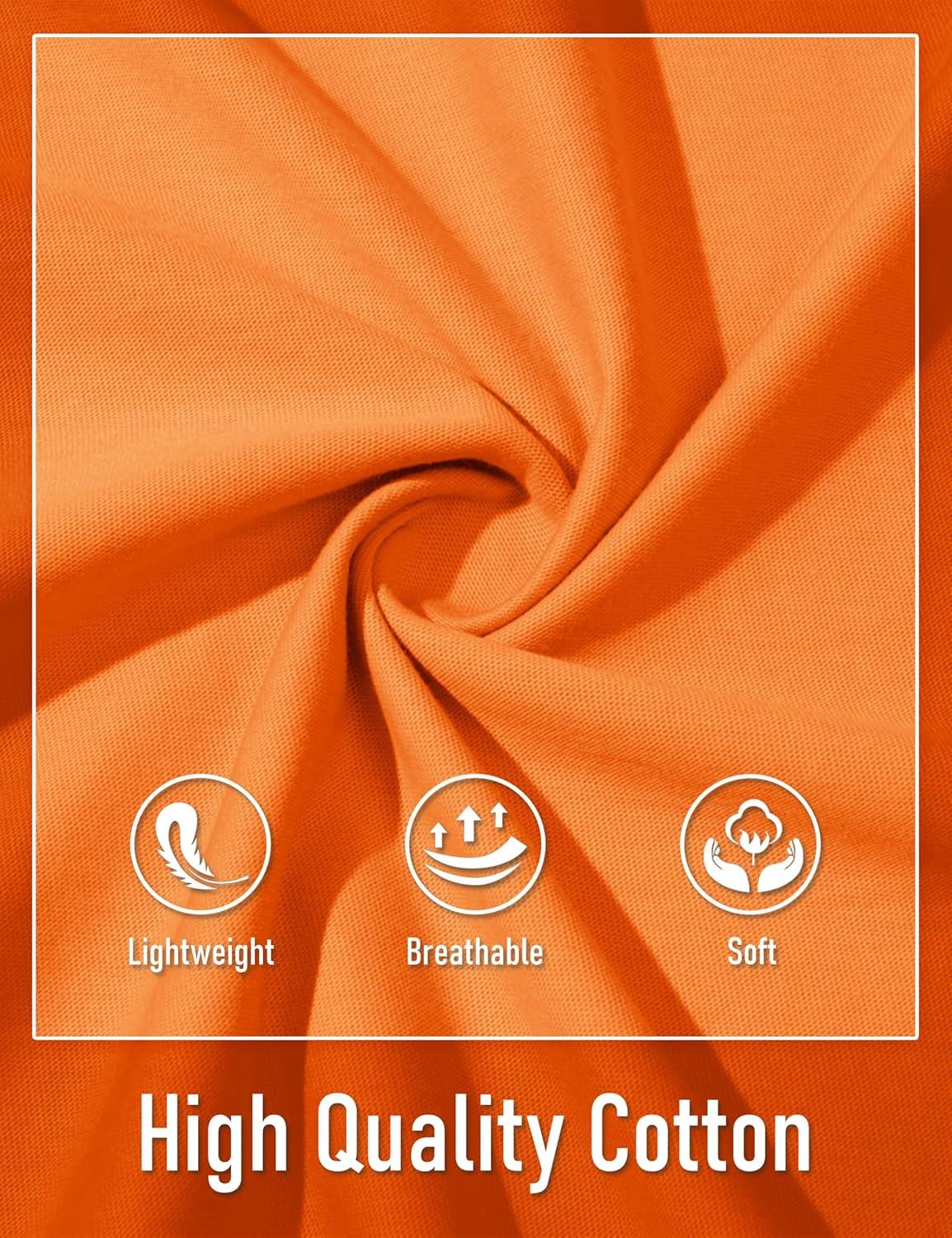 imageMAGCOMSEN Mens Henley Short Sleeve Shirt Cotton Lightweight Tee Shirts Casual Summer Basic Tees with PocketOrange