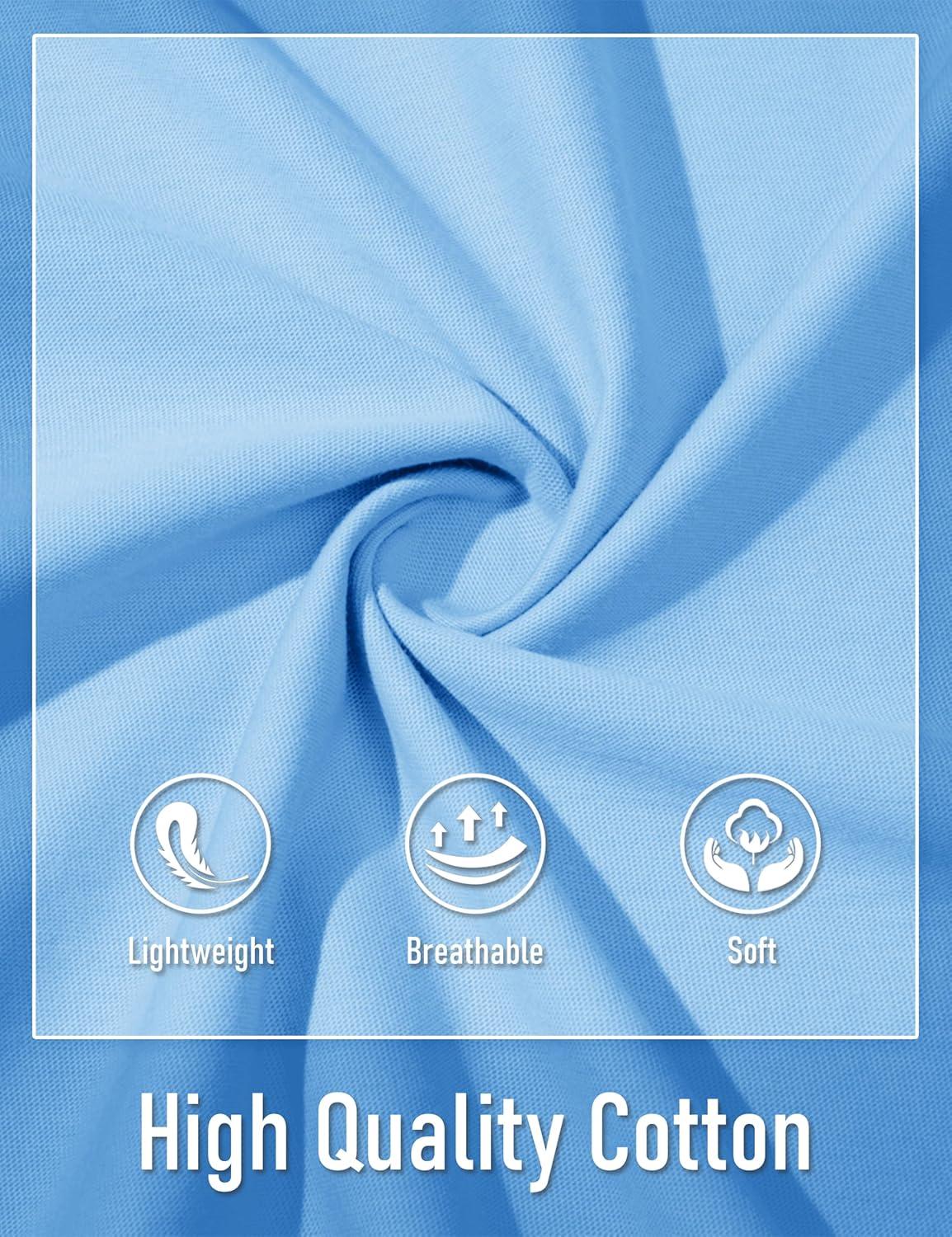 imageMAGCOMSEN Mens Henley Short Sleeve Shirt Cotton Lightweight Tee Shirts Casual Summer Basic Tees with PocketWater Blue