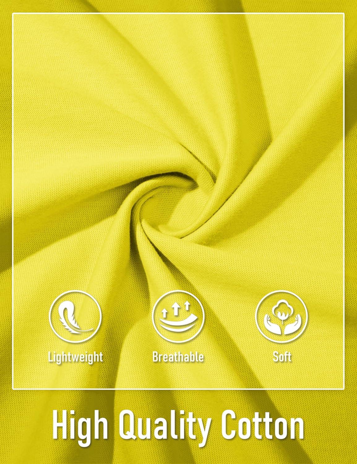 imageMAGCOMSEN Mens Henley Short Sleeve Shirt Cotton Lightweight Tee Shirts Casual Summer Basic Tees with PocketYellow