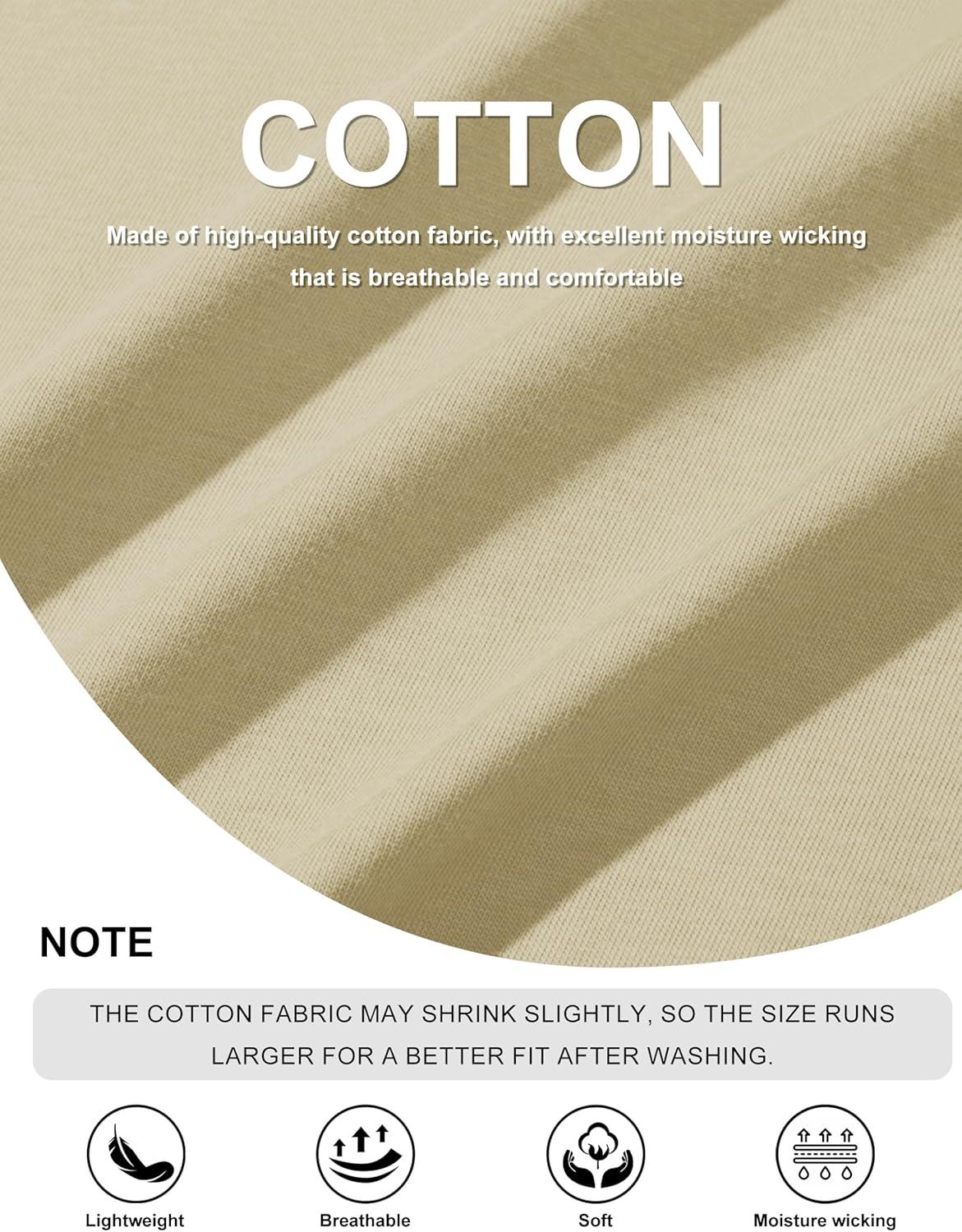 imageMAGCOMSEN Mens Long Sleeve Shirt with Pocket Cotton Crew Neck Shirts Casual Lightweight TShirt08khaki