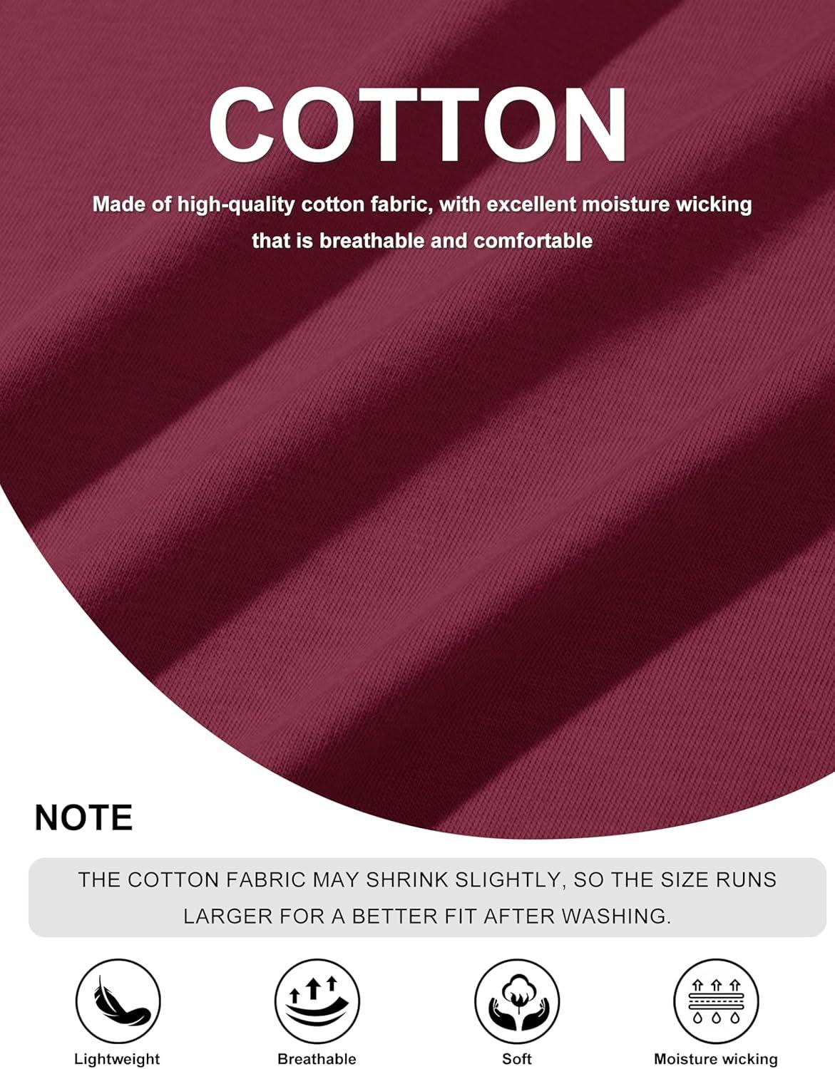 imageMAGCOMSEN Mens Long Sleeve Shirt with Pocket Cotton Crew Neck Shirts Casual Lightweight TShirt09wine Red