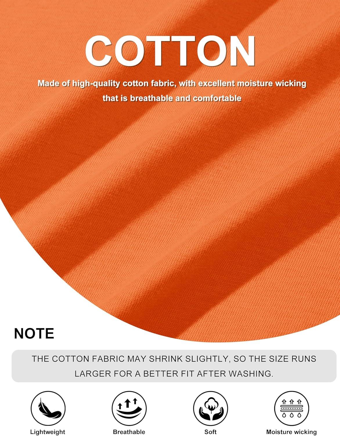 imageMAGCOMSEN Mens Long Sleeve Shirt with Pocket Cotton Crew Neck Shirts Casual Lightweight TShirt13orange