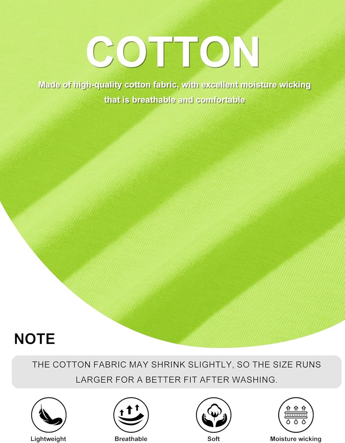 imageMAGCOMSEN Mens Long Sleeve Shirt with Pocket Cotton Crew Neck Shirts Casual Lightweight TShirt20fluorescent Green