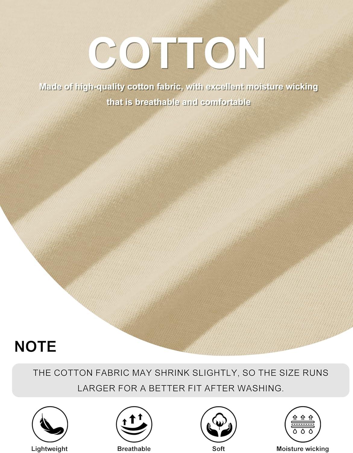 imageMAGCOMSEN Mens Long Sleeve Shirt with Pocket Cotton Crew Neck Shirts Casual Lightweight TShirt23apricot