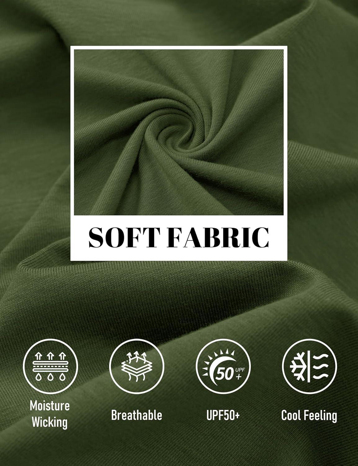 imageMAGCOMSEN Mens Pocket T Shirts Cooling UPF 50 Summer Tee Shirt Short Sleeve Crewneck Tee Cotton Lightweight Casual TShirtArmy Green