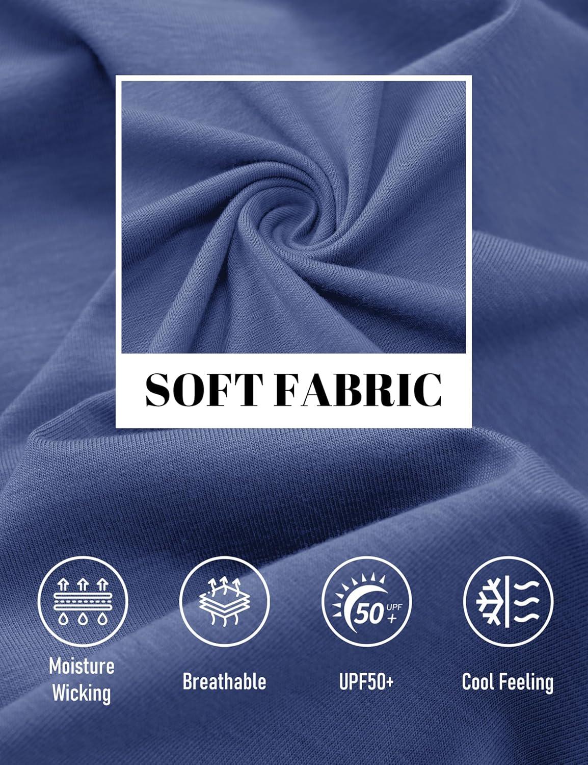 imageMAGCOMSEN Mens Pocket T Shirts Cooling UPF 50 Summer Tee Shirt Short Sleeve Crewneck Tee Cotton Lightweight Casual TShirtBlue Gray