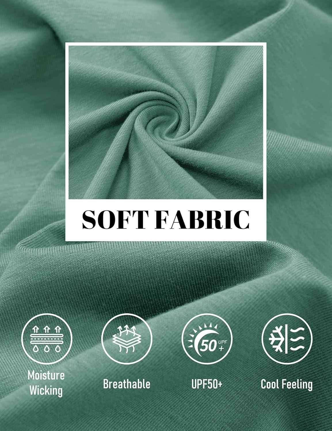 imageMAGCOMSEN Mens Pocket T Shirts Cooling UPF 50 Summer Tee Shirt Short Sleeve Crewneck Tee Cotton Lightweight Casual TShirtGray Green