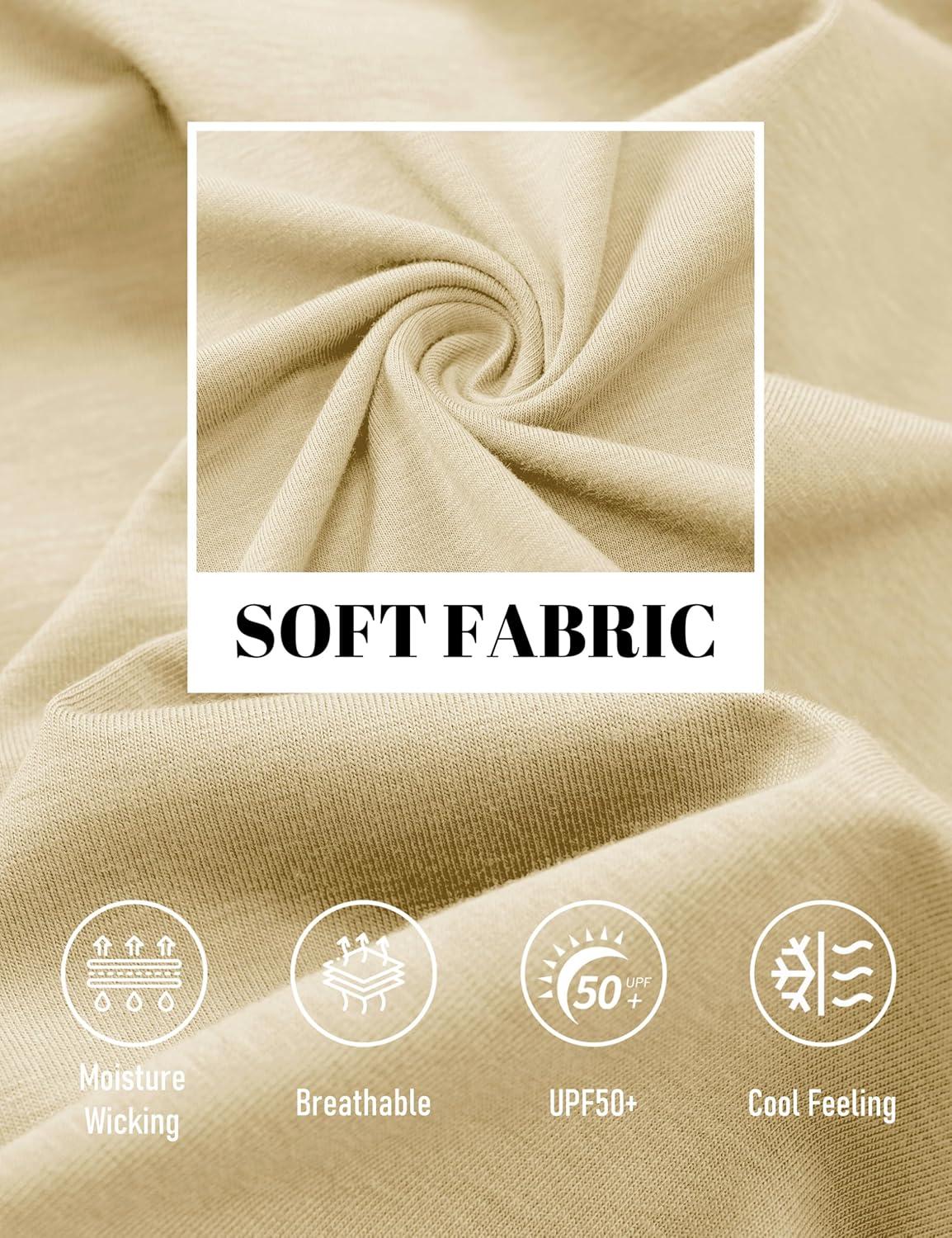 imageMAGCOMSEN Mens Pocket T Shirts Cooling UPF 50 Summer Tee Shirt Short Sleeve Crewneck Tee Cotton Lightweight Casual TShirtLight Apricot