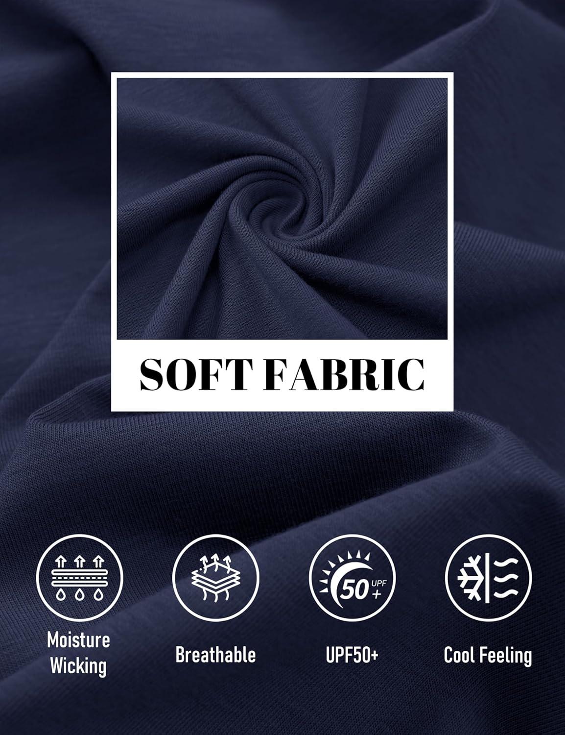 imageMAGCOMSEN Mens Pocket T Shirts Cooling UPF 50 Summer Tee Shirt Short Sleeve Crewneck Tee Cotton Lightweight Casual TShirtNavy Blue